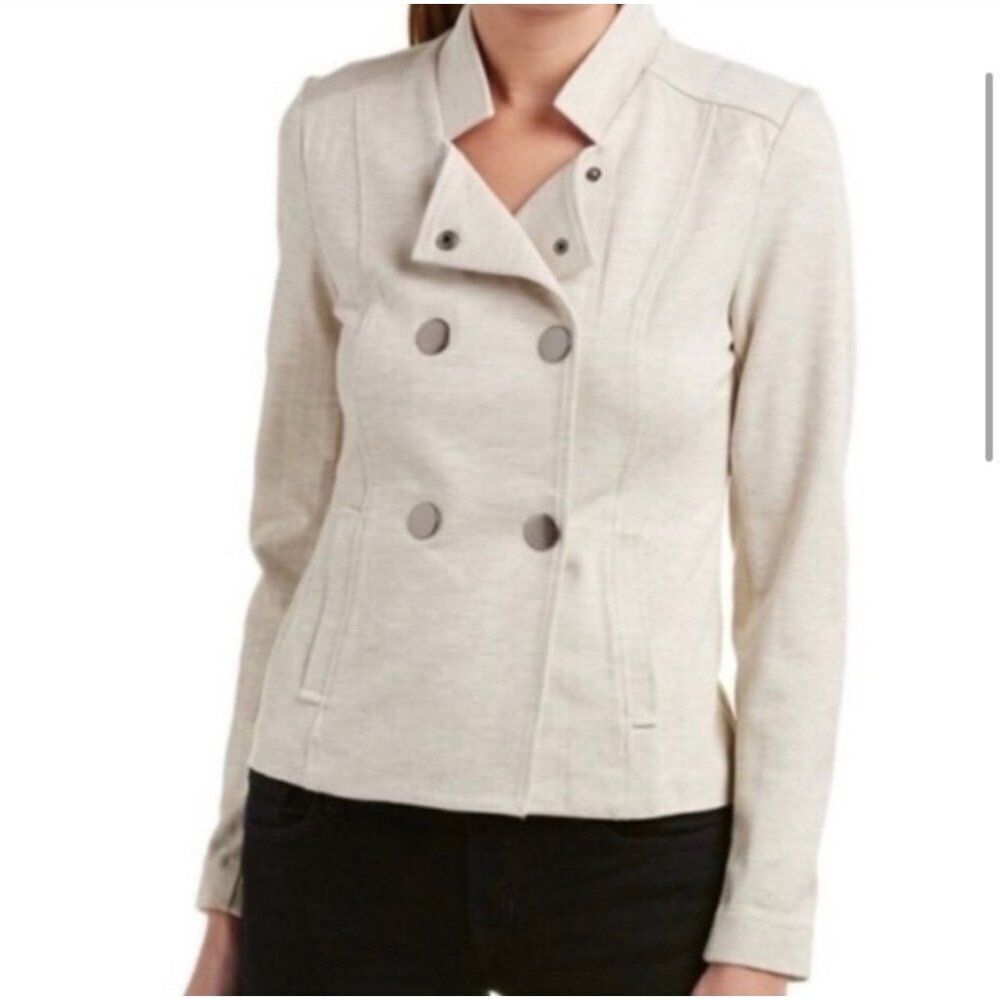 Cabi Women Long Sleeve Cream Double Breasted Jacket Size S